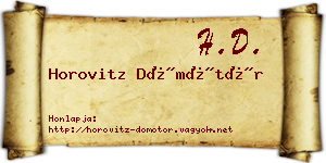 Horovitz Dömötör névjegykártya